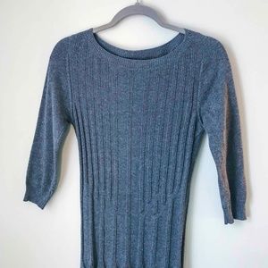 Gray Knit Holiday Dress